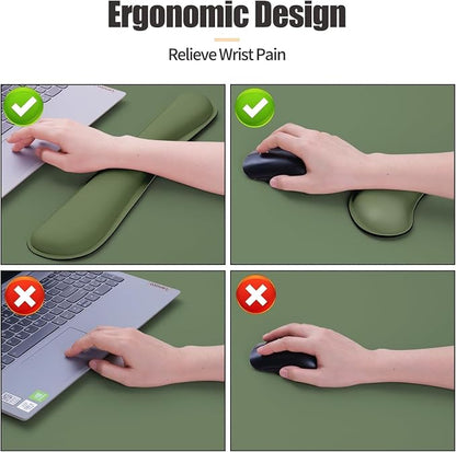 Bloss Leather Mouse Pad with Wrist Rest, Large Mousepad + Keyboard Pad - Image 2