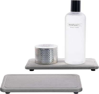 2 Pcs Water Absorbing Stone Trays, Kitchen/Bathroom Sink Soap Dish, Diatomite by NiuYichee