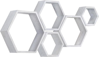 Hexagon Shelves, Floating Wall Shelf, Honeycomb Octagon Cube Shelves Wood | by PHOENANCEE