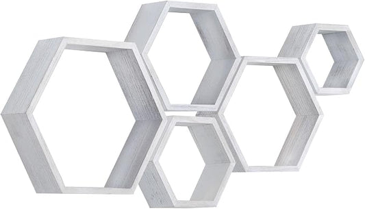 Hexagon Shelves, Floating Wall Shelf, Honeycomb Octagon Cube Shelves Wood | by PHOENANCEE