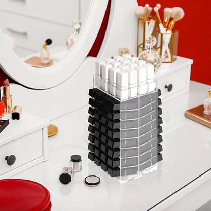 JackCubeDesign 360 Rotating Lipstick Clear Acrylic Display Rack Organizer Stand - Image 2