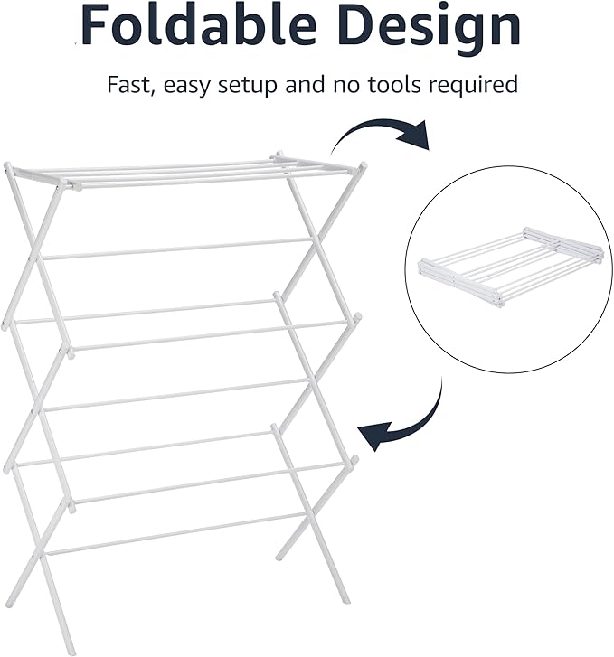 Amazon Basics Foldable Portable Laundry Rack - Image 3