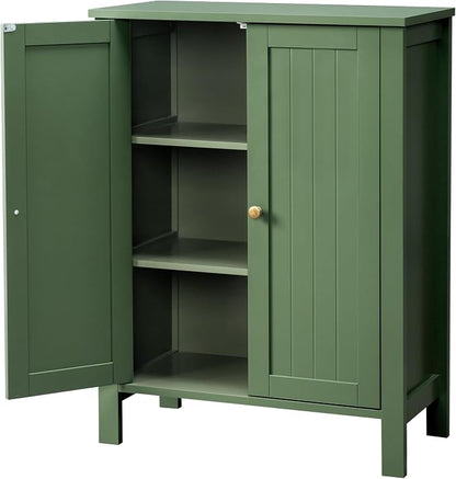 Bonnlo Free Standing Bathroom Cabinet, Sage Green Accent Storage Cabinet - Image 11