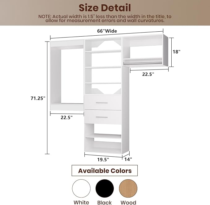 ROOMTEC Modular Closet System, Wooden Tower - Image 2
