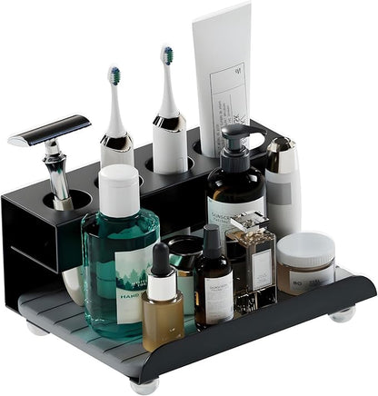 Quick Dry Electric Toothbrush Holder 4 Slots Metal Bathroom Counter Organizer by YOOLENS