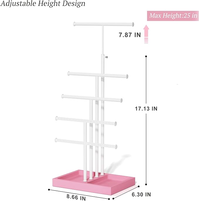 Love-KANKEI Jewelry Organizer Stand, 5 Tier Large Necklace Holder - Image 4