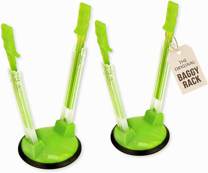 Jokari Adjustable Baggy Rack Stand 2 Pack Hands Free Food Storage Bag Holder by Jokari