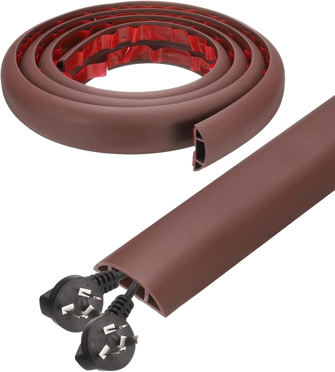 HARFINGTON 6ft Cord Cover Floor W0.6 x H0.33 Inner Channel PVC Hide Extension by HARFINGTON