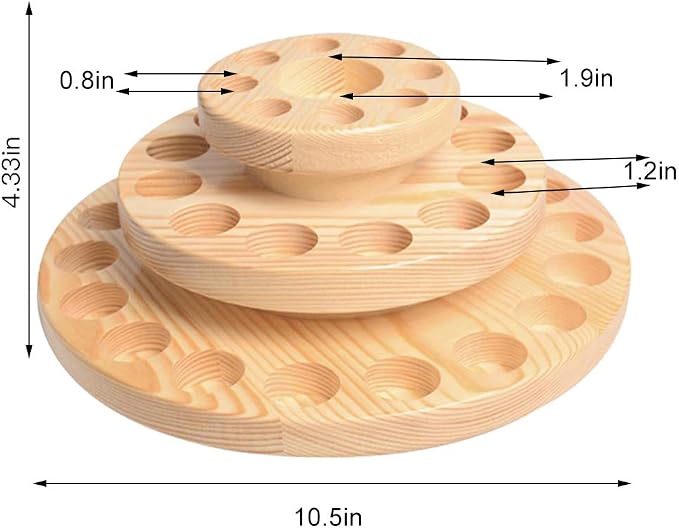 Hapivida Wooden Essential Oil Display Stand, 3-Tier 39 Slots Essential Oil - Image 2