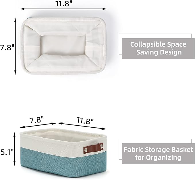 HNZIGE Storage Baskets Bins Set, Small Fabric Baskets - Image 2