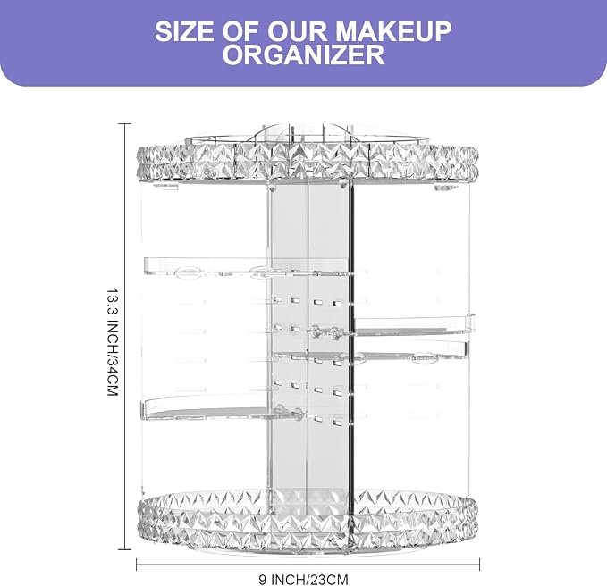 360 Rotating Makeup Organizer Large Capacity Cosmetics Organizer Beauty - Image 2