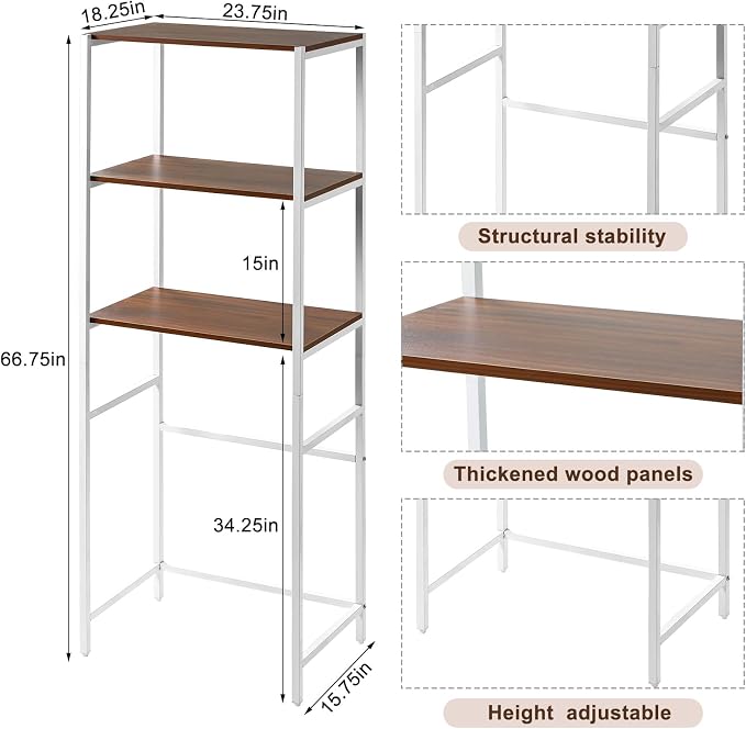 Colingmill 3 Tier White Mini Fridge Stand - Image 3