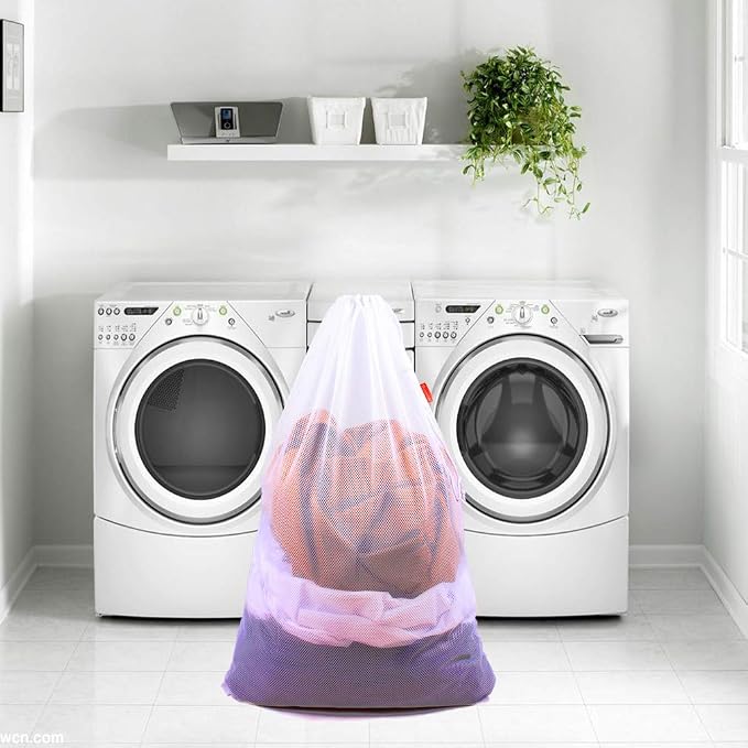 2 Pack Mesh Laundry Bags, 24 x 36 Inches Heavy Duty Drawstring Bag, Travel and - Image 6