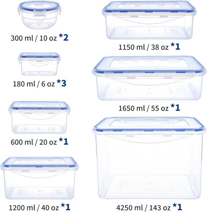 KIGI Food Storage Containers Set, Airtight Leak Proof Lids, Stackable BPA-Free - Image 2