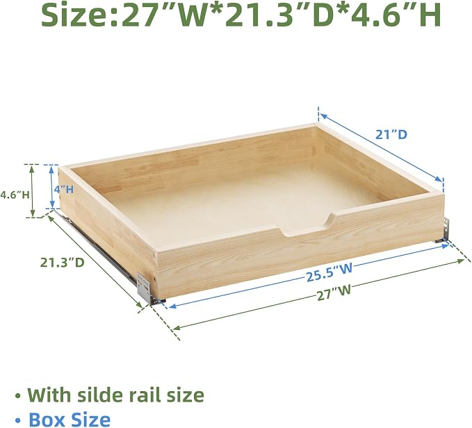 Pull Out Drawers for Cabinets, 25½” W x 21” D Soft Close Slide Out Drawers for - Image 3