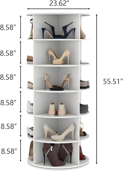 Gyfimoie Rotating Shoe Rack, 6-Tier Spinning Shoe Tower, Free Standing - Image 3