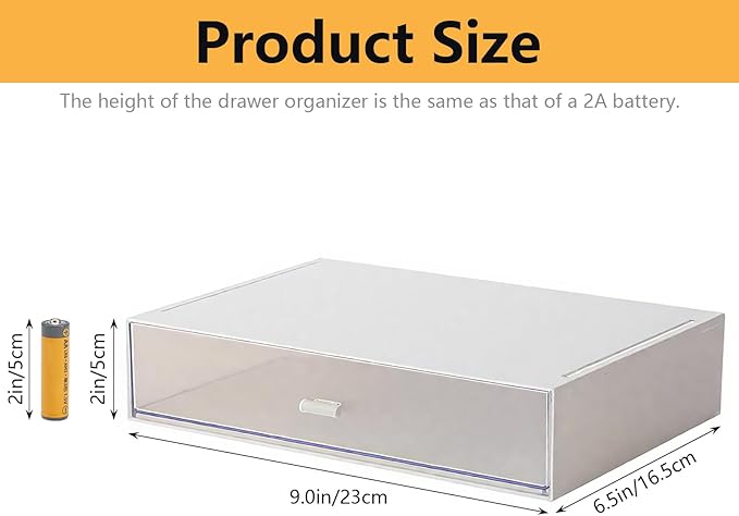 Desk Organizer with Drawers Stackable Storage Drawers, Plastic Compact Desk - Image 3