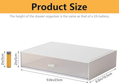 Desk Organizer with Drawers Stackable Storage Drawers, Plastic Compact Desk - Image 3