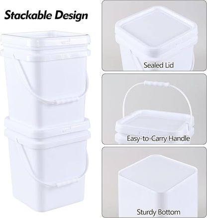 Hespama 4.8 Gallon Square Food Storage Bucket - Image 3
