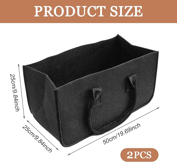 Felt Storage Bins 2Pcs 20x10x10 Inch Large Capacity Felt Basket - Image 3