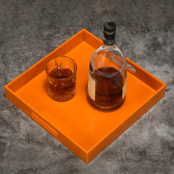 Orange Sturdy Acrylic Serving Tray - Image 7