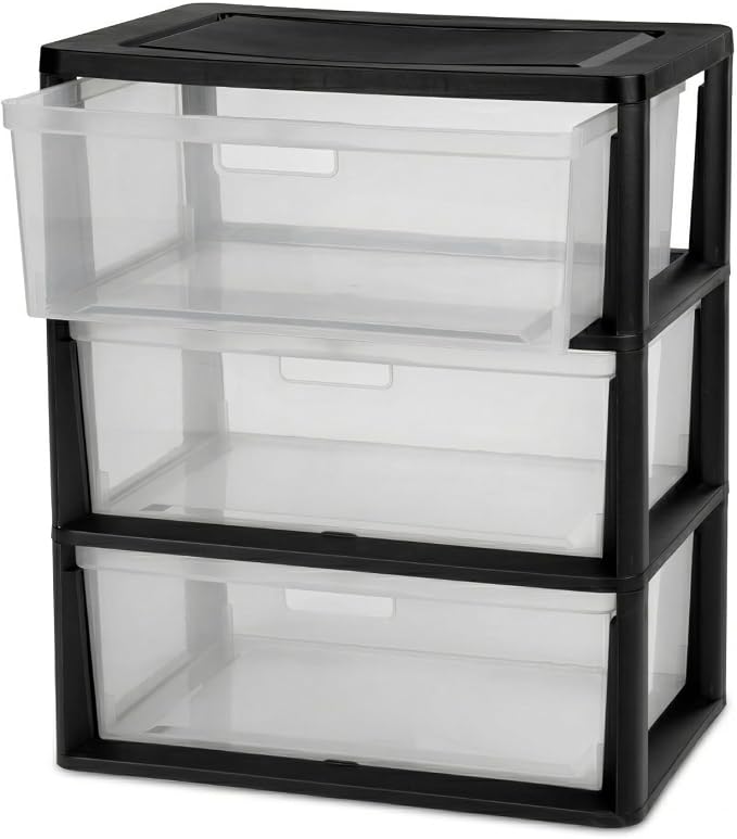 Wide 3-Drawer Storage Organizer Tower by Unknown