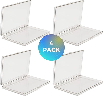 4-Pack Clear Hinged Plastic Containers, Keepsake Storage Boxes, Made in USA - Image 2