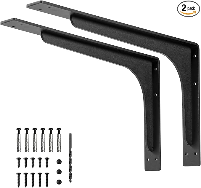 30 INCH x 18 INCH Shelf Brackets, L Shelf Brackets, Vertical Angle, Premium by Firmetal