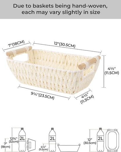 StorageWorks Round Paper Rope Woven Basket - Image 2