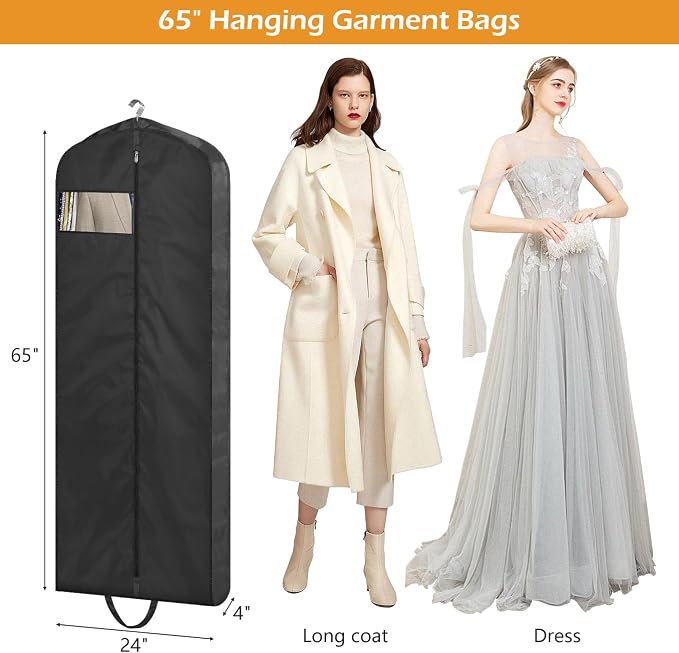MISSLO 65" Gusseted Hanging Garment Bags - Image 3