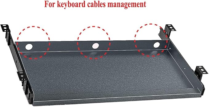 Keyboard Tray Under Desk Heavy-Duty Metal Slide-Out Platform Drawer Tray - Image 4