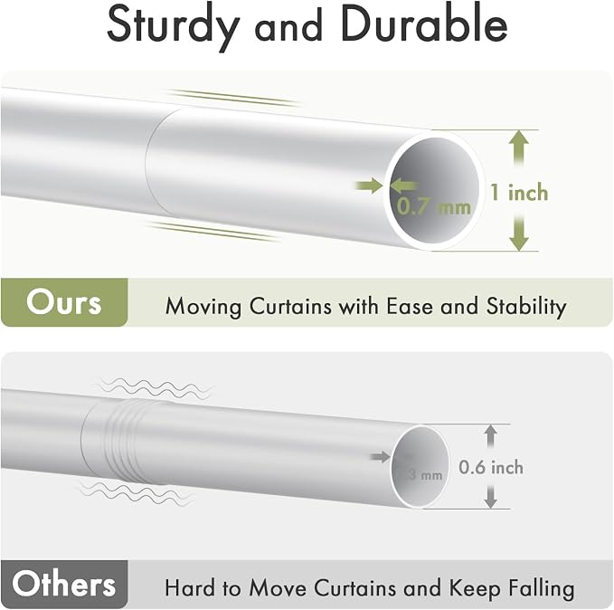 AmazerBath Spring Tension Shower Curtain Rod, 31-75 Inches Heavy Duty Tension - Image 3