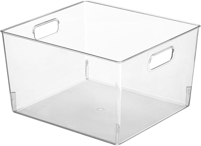 mDesign Large Modern Stackable Plastic Storage Organizer Bin Basket - Image 8