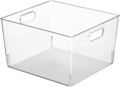 mDesign Large Modern Stackable Plastic Storage Organizer Bin Basket - Image 8