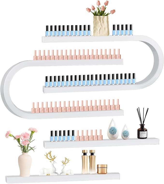 EBANKU 4PC U Shape Nail Polish Racks Heavy Duty Nail Shelfs by EBANKU