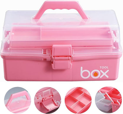 2PCS 12'' Three-Layer Clear Plastic Storage Box/Tool Box - Image 4