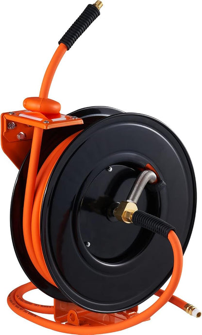 VEVOR Retractable Air Hose Reel 3/8 IN x 50 FT Hybrid Air Hose Max 300PSI | 5ft - Image 12