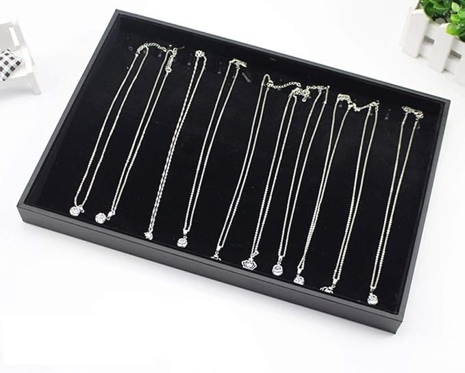 Black Velvet Stackable 20 Hooks Necklace Jewelry Tray Showcase Display - Image 6