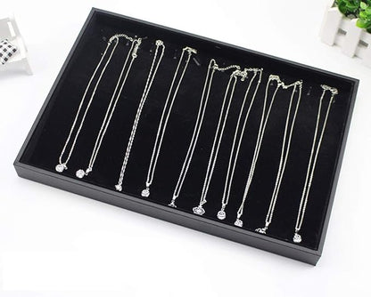 Black Velvet Stackable 20 Hooks Necklace Jewelry Tray Showcase Display - Image 6