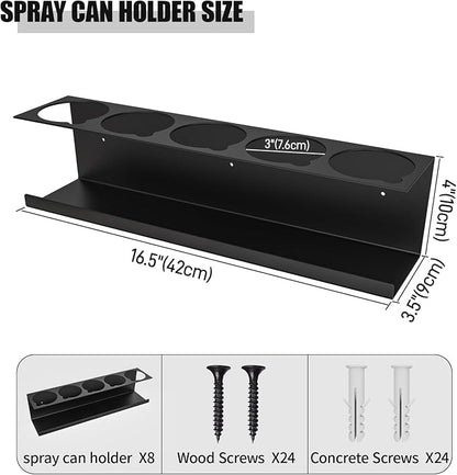 8 Pack Spray Bottle Holder Wall-Mounted, Aerosol Spray Can Holder Storage Rack - Image 2