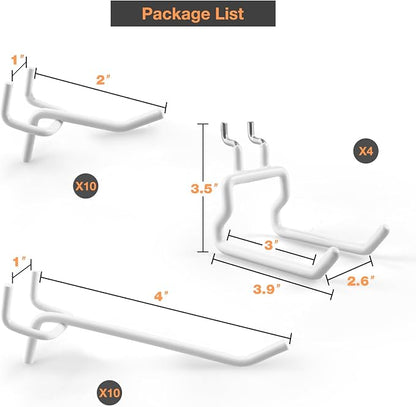 G.CORE 24-Pack Pegboard Hooks, Heavy Duty Metal Shelving Brackets, Wall - Image 2
