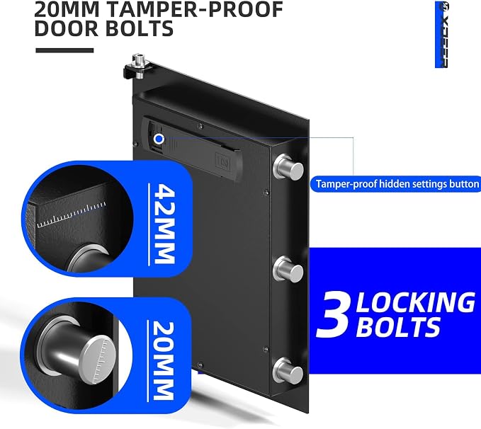 XDeer Biometric Safe Box with Fireproof Bag, Quick-Access Security Safe Box - Image 5