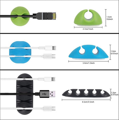 Shintop Cable Clips, 16 Pack Colorful Cord Holders Self Adhesive Cable - Image 3