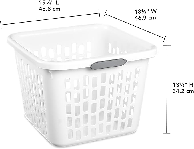 Sterilite Laundry Basket, Plastic Clothes Hamper, Large Square Bin - Image 3