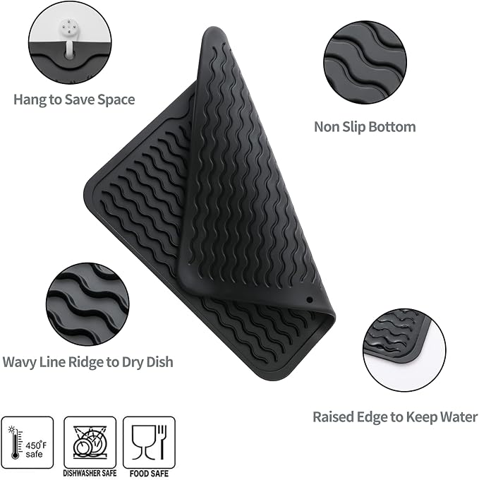 Silicone Dish Drying Mat for Multiple Usage, Easy clean, Eco-friendly, - Image 2