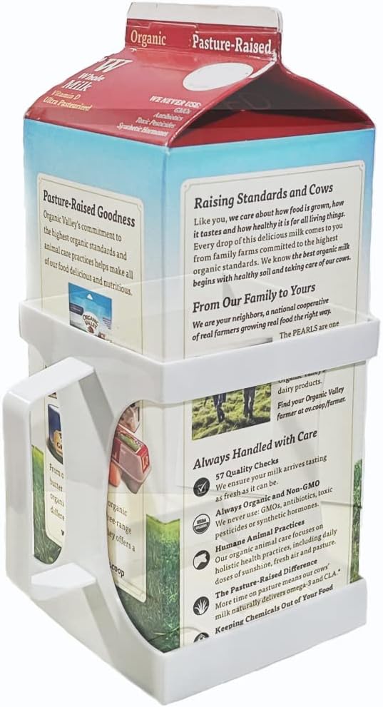 HandiHandle® Half Gallon Milk, or Beverage Carton Holder | Lightweight and Slim by handihandle%C2%AE