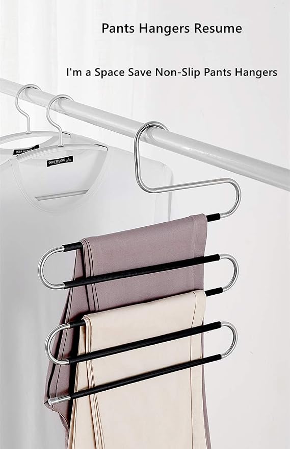devesanter Hangers Space Save Non-Slip 6 Pack S-Shape Clothes Hangers Stainless - Image 7