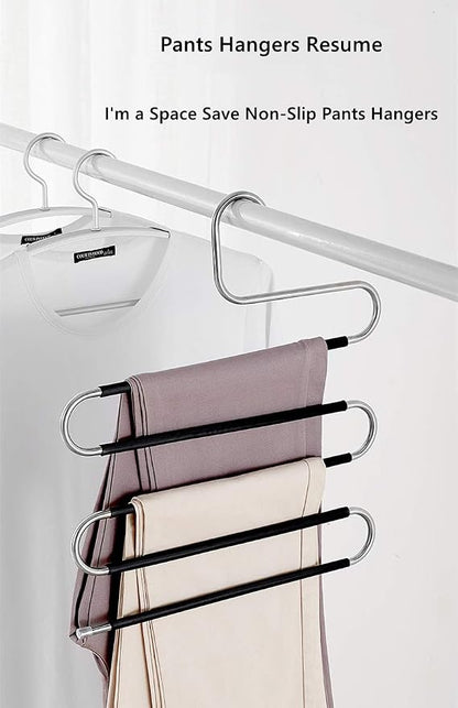 devesanter Hangers Space Save Non-Slip 6 Pack S-Shape Clothes Hangers Stainless - Image 7
