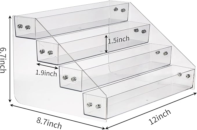 Acrylic Spice Rack, Tiered Spice Rack Shelf Seasoning Organizer - Image 3