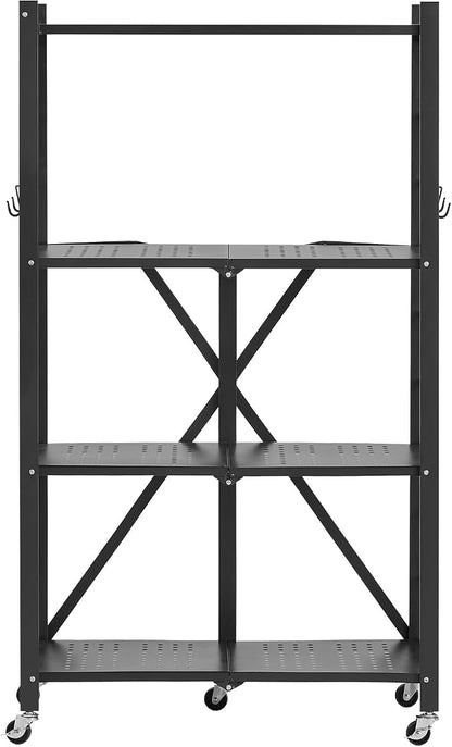 VEVOR 4-Tier Foldable Storage Shelf, 26W x 13D x 46H Inch Folding Metal Rack - Image 9